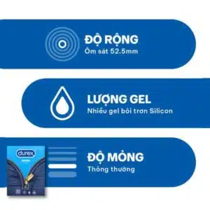 Bao cao su Durex Jeans - Ôm sát, nhiều Gel (Hộp 3 cái) Durex Jeans (2)