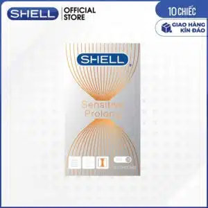Bao cao su Shell Sensitive Prolong Siêu mỏng + Kéo dài thời gian (Hộp 10 cái) Bcs Shell Sensitive Prolong (1)